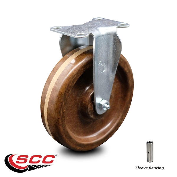 6 Inch High Temp Phenolic Wheel Rigid Top Plate Caster